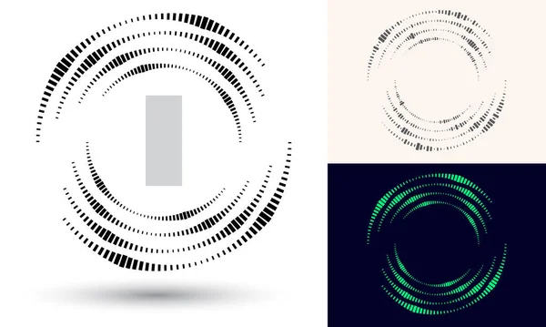 Halbtonquadrate Kreisform Rundes Logo Oder Symbol Vektorrahmen Als Gestaltungselement Der — Stockvektor