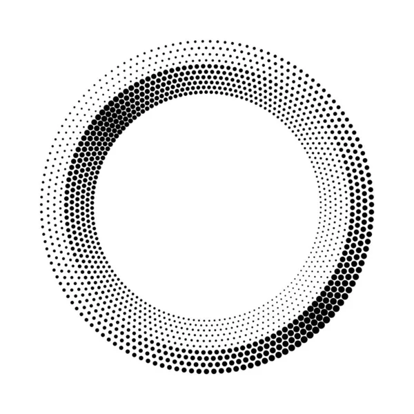 Pois Demi Tons Forme Cercle Logo Rond Icône Cadre Vectoriel — Image vectorielle