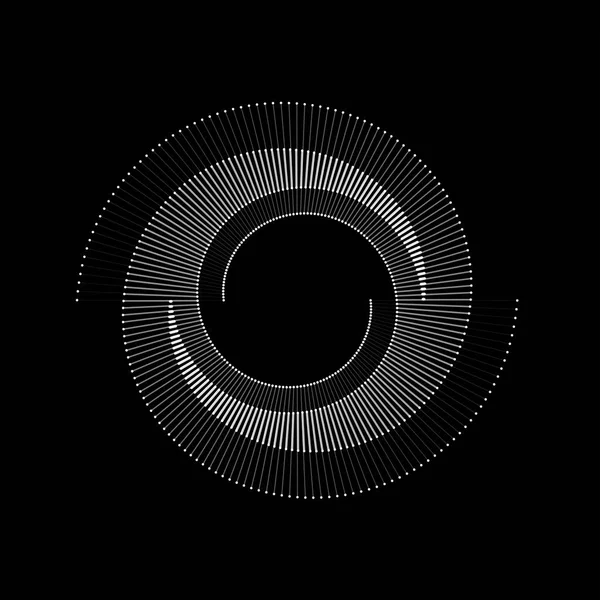 Spiral Med Grå Linjer Olika Färger Som Dynamisk Abstrakt Vektor — Stock vektor