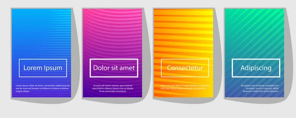 Conjunto Cubiertas Colores Con Degradados Moda Fondo Abstracto Geométrico Diseño — Vector de stock