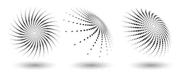 Polotónový Kruhový Rámeček Abstraktní Tečky Logo Designový Prvek Znaku Pro — Stockový vektor