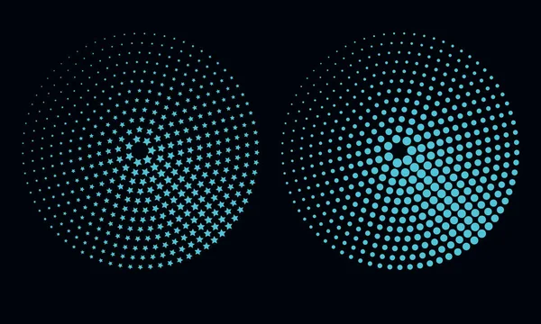 Современный Синий Абстрактный Фон Полутоновые Звёзды Точки Форме Круга Круглый — стоковый вектор