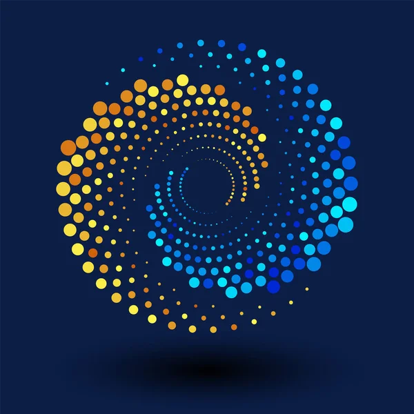 Fond Vectoriel Pointillé Abstrait Effet Demi Teinte Fond Icône Spirale — Image vectorielle