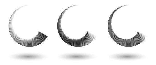 Icône Ronde Avec Lignes Illustration Vectorielle Spirale Forme Géométrique Abstraite — Image vectorielle