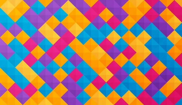 Fond Abstrait Coloré Avec Des Carrés Des Triangles — Image vectorielle
