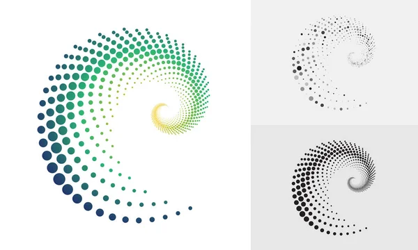 Motif Tourbillon Abstrait Demi Teinte Différentes Couleurs — Image vectorielle