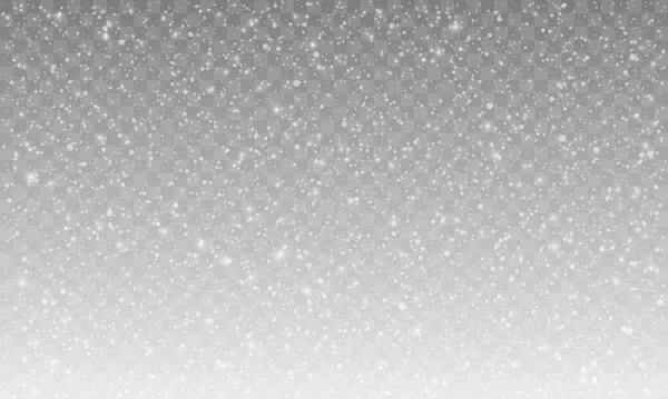 Unterschiedlich Realistisch Fallende Schneeflocken Oder Schneeflocken Isoliert Auf Transparentem Hintergrund — Stockvektor