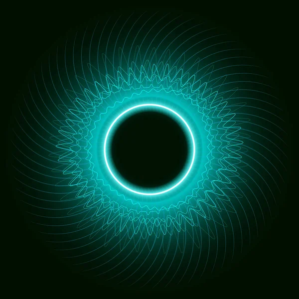 Abstrakt Cirkel Med Neonljus — Stock vektor