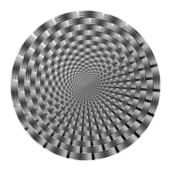 Geometrisk Optisk Illusion Vit Och Svart Cirkel Mönster — Stock vektor