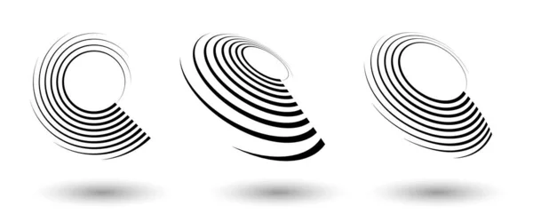 Halftone Círculo Quadro Abstrato Pontos Logotipo Emblema Elemento Design Para — Vetor de Stock