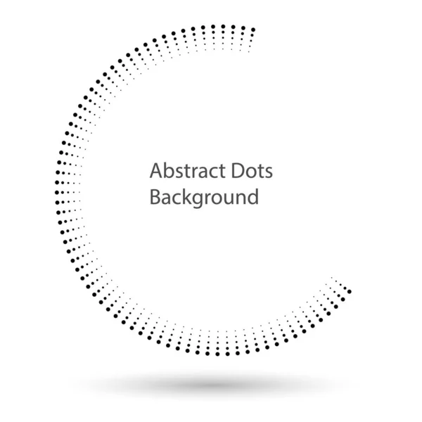 半圆形的半色调点 圆形标志或图标 矢量点缀框架作为设计元素 — 图库矢量图片