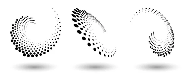 Cadre Demi Ton Cercle Point Abstrait Logo Emblème Élément Conception — Image vectorielle