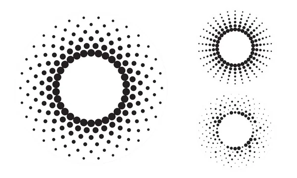 Halftone Dots Circle Frame Background — Stock Vector