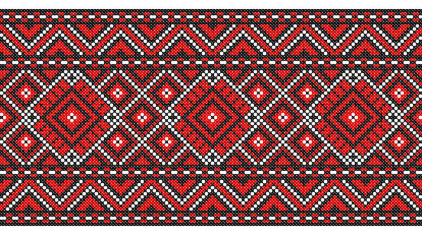 Вышитое старое ручное сшивание этнической Украины. Украинское полотенце с орнаментом. Рушникский стиль в векторе