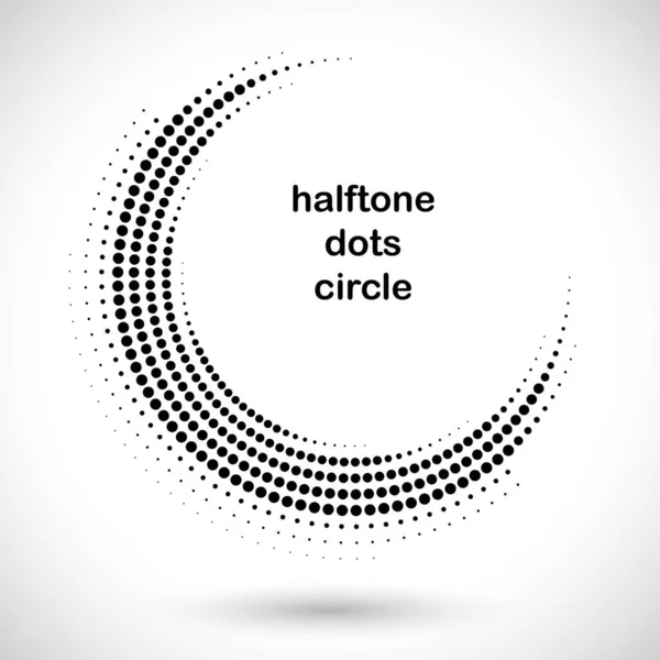 半圆形的图标或背景 用圆点作为标识或标志的黑色抽象向量框 为您的设计在白色背景上隔离的圆形边框 — 图库矢量图片