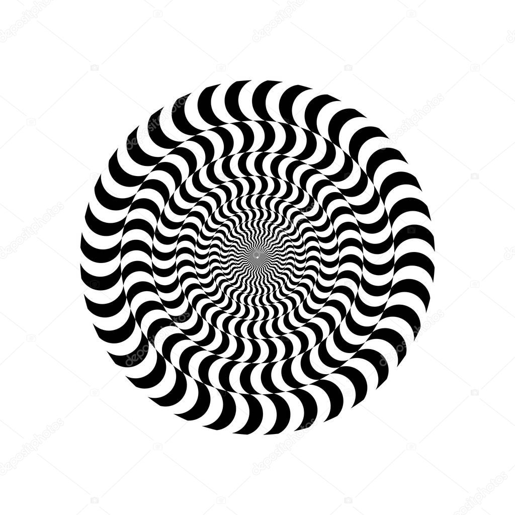 black and white circles as background. optical illusion