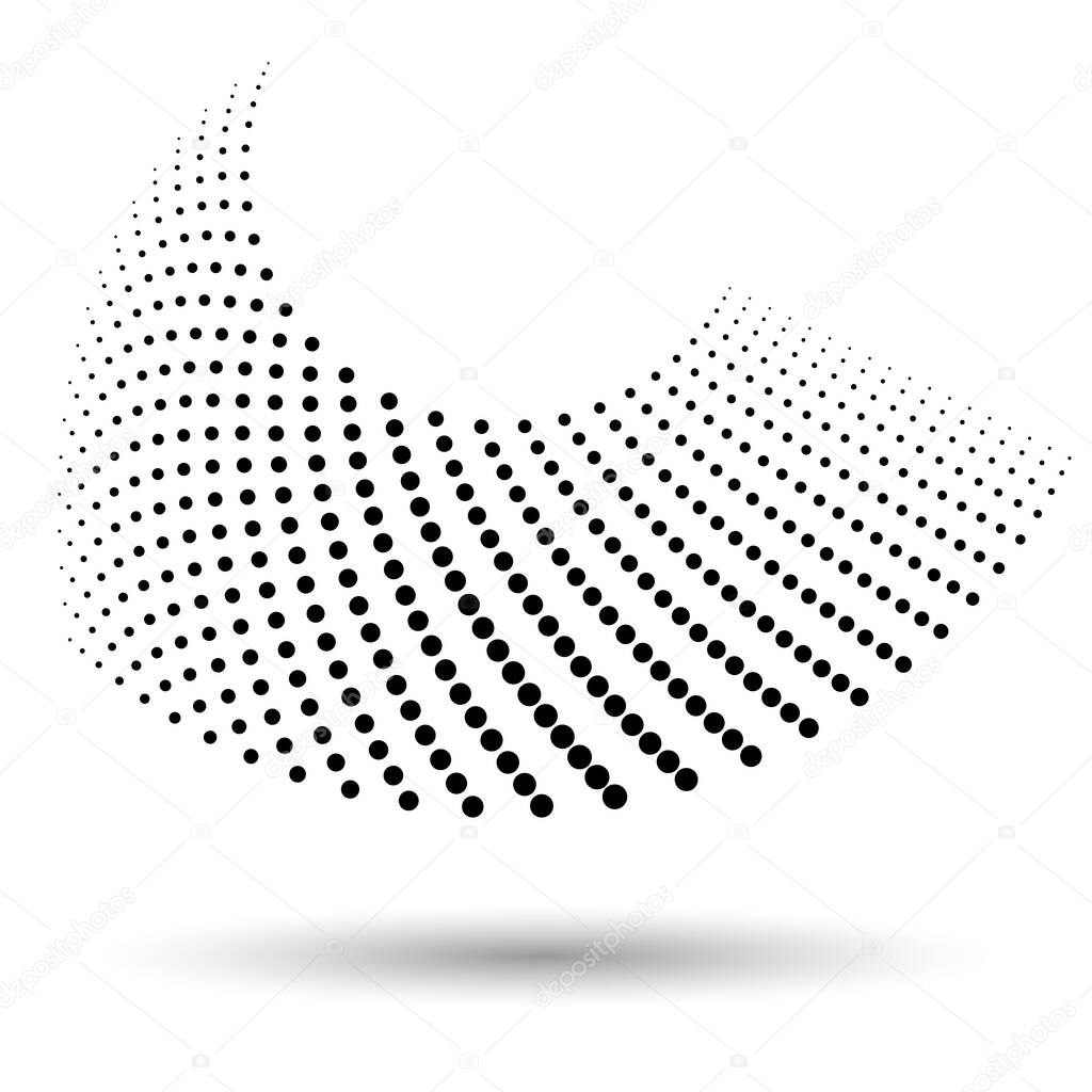 Abstract vector background with halftone dots circle. Creative geometric pattern 