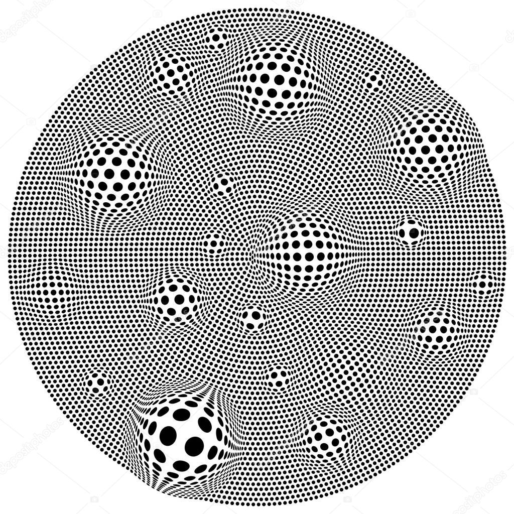 Abstract background with distorted circles shapes