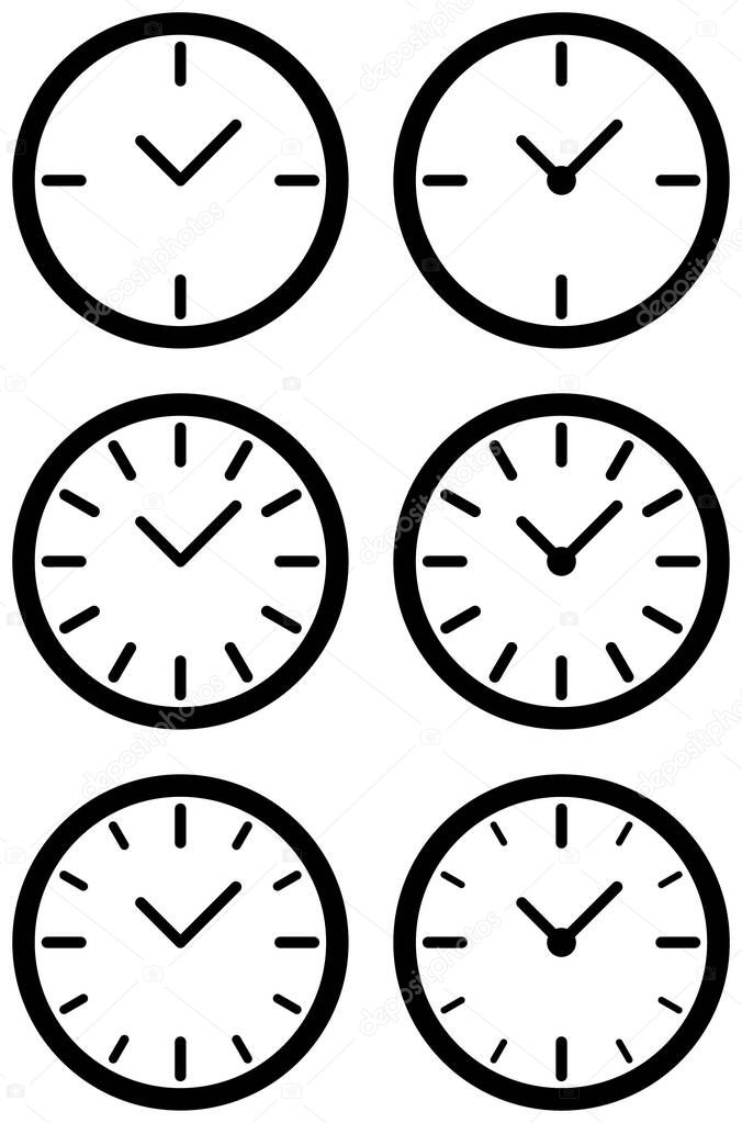 clocks isolated on white background