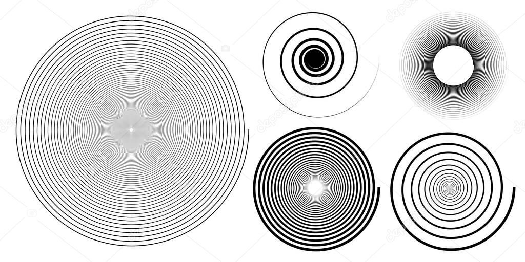abstract black and white round art background. vector.