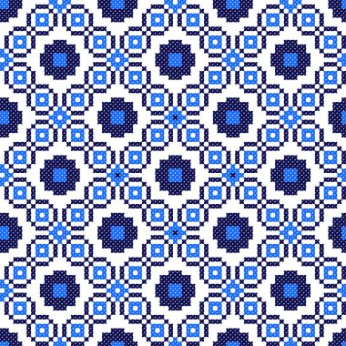 İşlemeli eski el yapımı çapraz dikişli etnik Ukrayna deseni. Süslü Ukrayna havlusu. Vektör olarak Rushnyk biçimi