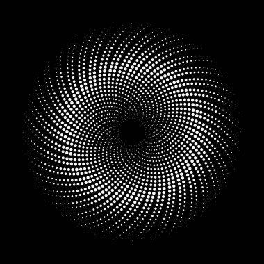 Yarım ton noktalı soyut vektör arkaplanı güneş gibi daire çiziyor. Yaratıcı geometrik desen.