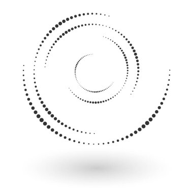 Yarım ton nokta çemberli soyut vektör arkaplanı. Yaratıcı geometrik desen 