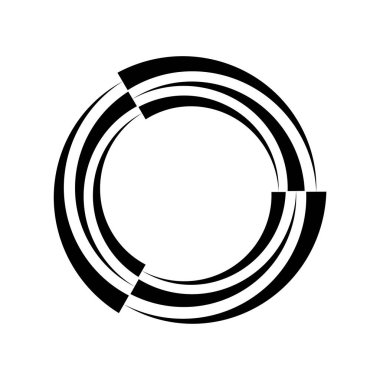 Yarım tonlu soyut çizgiler sanat. Çizgilerle çevrili çerçeve. Tek renkli logo veya simge.