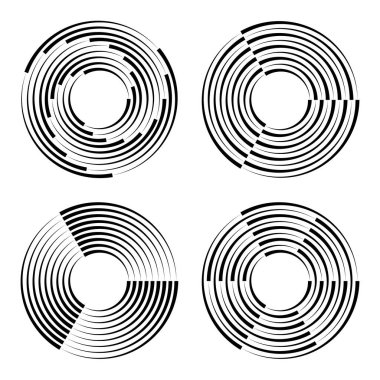 Yarım tonlu soyut çizgiler sanat. Çizgilerle çevrili çerçeve. Tek renkli logo veya simge.