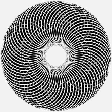 Soyut yuvarlak şekil. monokrom spirograf biçimi