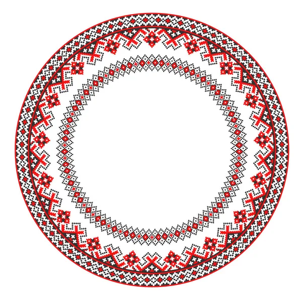 Embroidered Good Handmade Cross Stitch Ethnic Ukraine Pattern Ornament Ethnic — Stock Vector