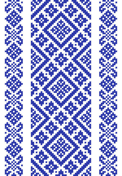 embroidered old handmade cross-stitch ethnic Ukraine pattern. Ukrainian towel with ornament. Rushnyk style in vector