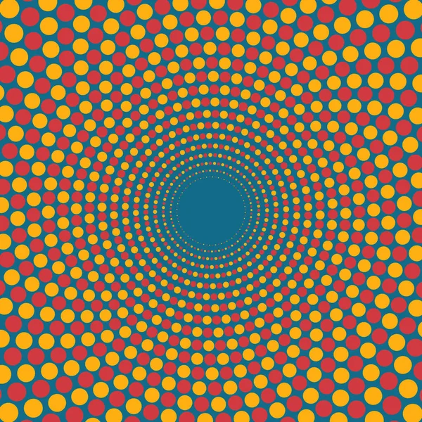 Snurra Optisk Illusion Halvton Prickar Bakgrund — Stock vektor