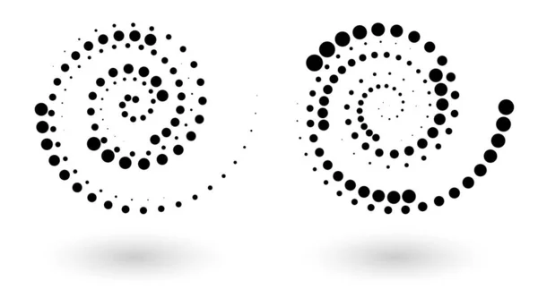Abstrakt Prickig Vektor Bakgrund Halvtonseffekt Spiral Prickig Bakgrund Eller Ikon — Stock vektor