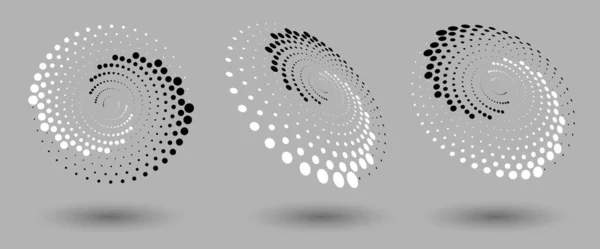 摘要点缀向量背景 半音效果 螺旋点缀的背景或图标 阴阳风格 — 图库矢量图片