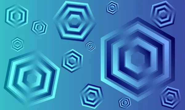 Fond Hexagonal Abstrait Coloré Avec Dégradé Bleu Illustration Vectorielle Eps10 — Image vectorielle