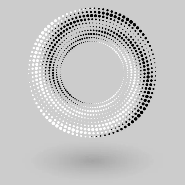 ハーフトーンドット円を持つ抽象ベクトル背景 創造的な幾何学模様 — ストックベクタ