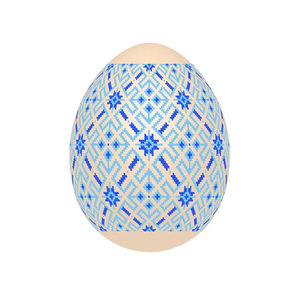 Embroidery Best Easter World Egg Egg Ornament Handmade Cross Stitch — Stock Vector