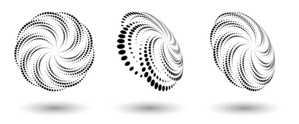 Formas Meio Tom Emblema Logotipo Pontos Abstratos Elemento Design Para — Vetor de Stock