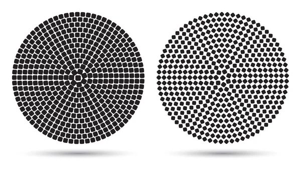 Fond Abstrait Moderne Avec Rectangles Demi Tons Forme Cercle Logo — Image vectorielle