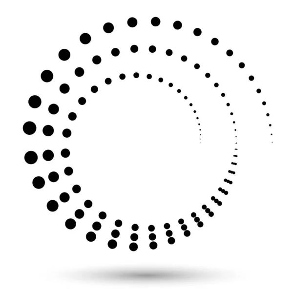 Halftone Γύρο Εικονίδιο Φόντο Μαύρο Αφηρημένο Διανυσματικό Πλαίσιο Τελείες Λογότυπο — Διανυσματικό Αρχείο