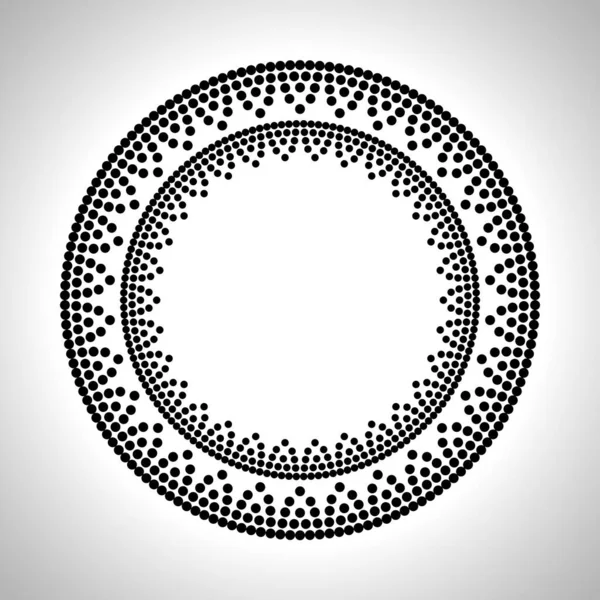 Κύκλους Φόντο Κουκκίδες Halftone Σχήματα Αφηρημένο Λογότυπο Έμβλημα Στοιχείο Σχεδιασμού — Διανυσματικό Αρχείο