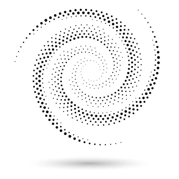 Абстрактный Пунктирный Векторный Фон Эффект Полутона Спиральный Пунктирный Фон Значок — стоковый вектор