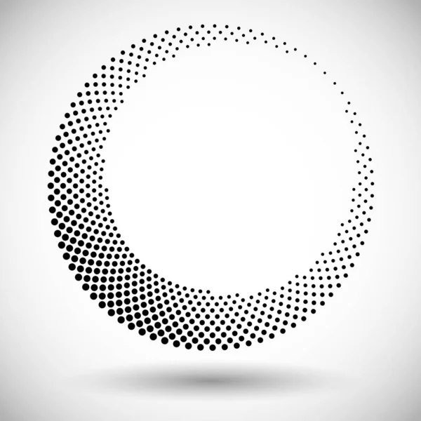 Cadru Cerc Semi Ton Elemente Abstracte Design Emblemă Puncte Logo — Vector de stoc