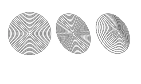 Cercles Avec Des Lignes Comme Des Câbles Dans Différentes Projections — Image vectorielle