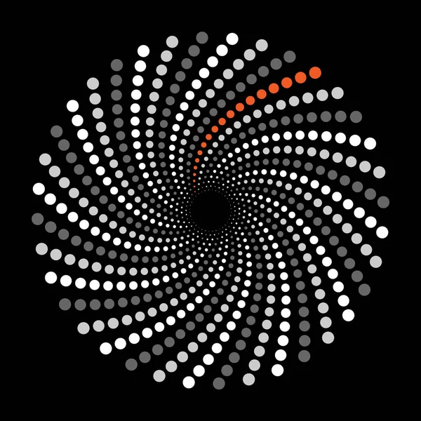 アイコンや背景としてハーフトーンラウンド 抽象ベクトル円枠で ドットをロゴやエンブレムとします デザインの黒の背景に隔離された円の境界 — ストックベクタ