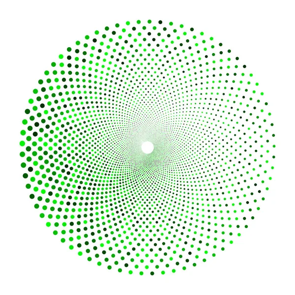 円の形をしたハーフトーンドット 丸いロゴやアイコン 設計要素としてベクトル点線フレーム — ストックベクタ