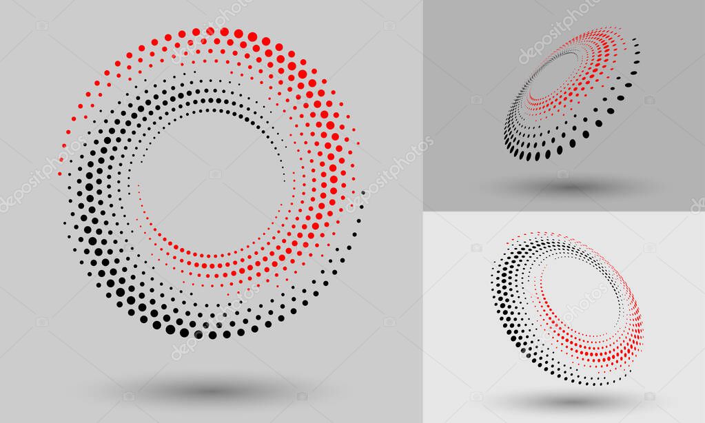 Abstract dotted vector background. Halftone effect. Spiral dotted background or icon. Yin and yang style