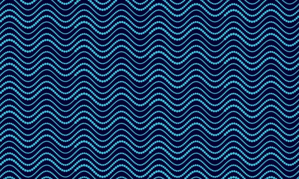 Abstrakcyjne Fale Morskie Tło Liniami Półtonowe Niebieskie Kropki — Wektor stockowy