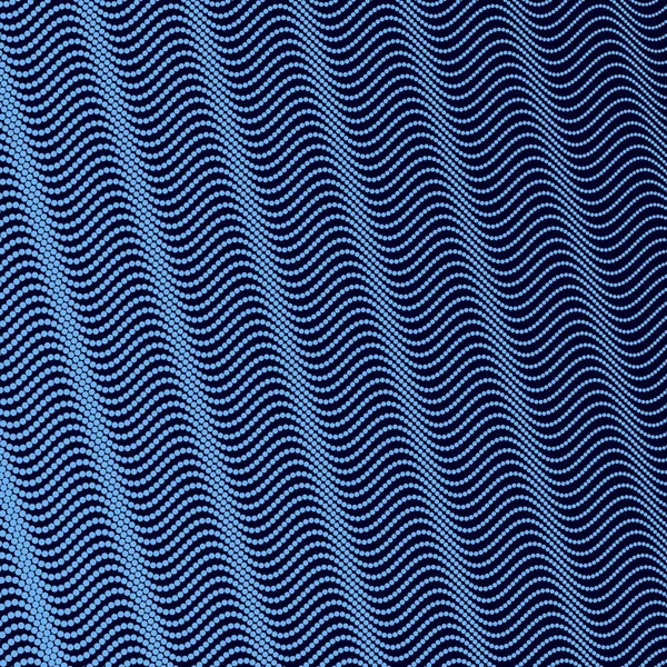 Fondo Olas Mar Abstracto Con Líneas Puntos Azules Medio Tono — Vector de stock